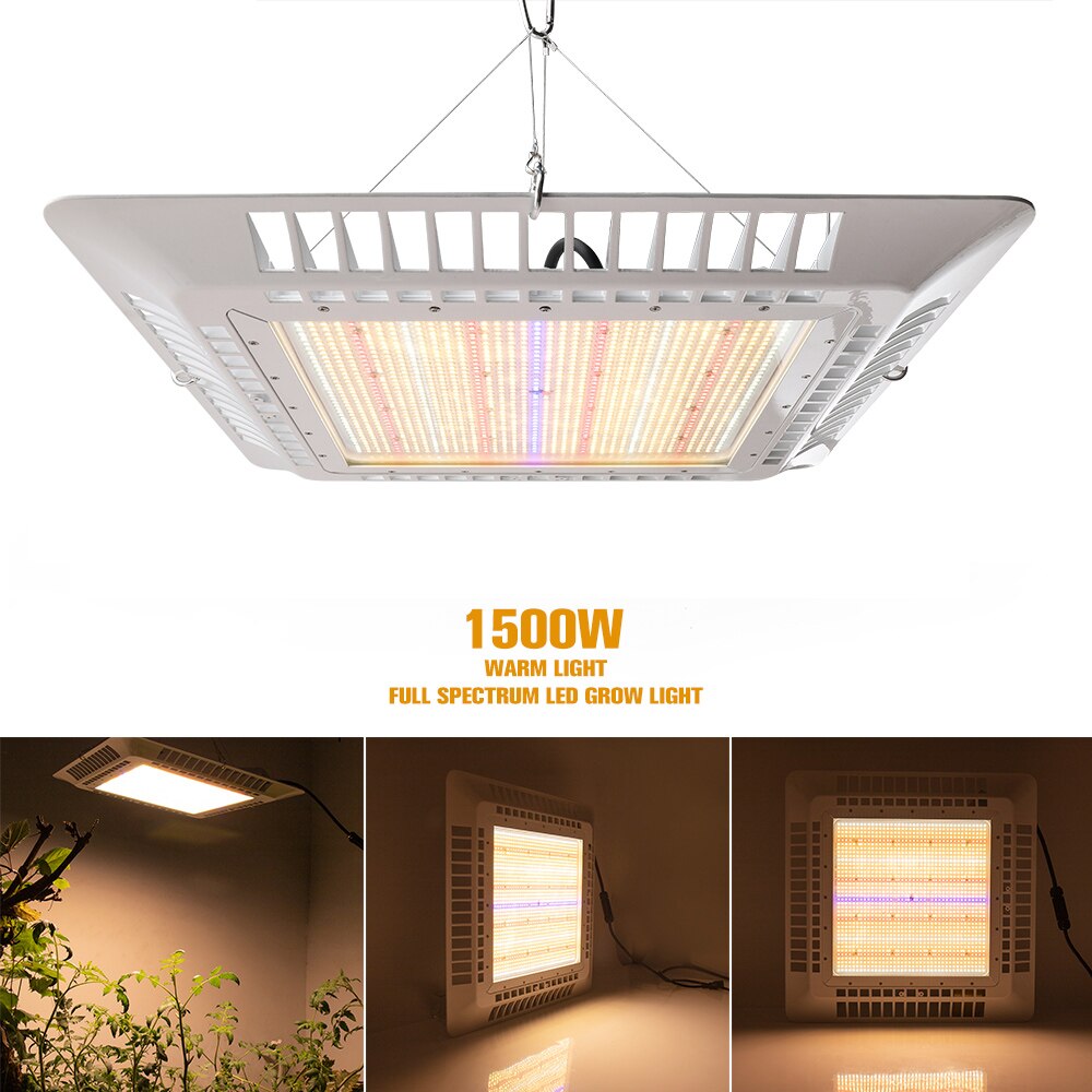 LED 전체 스펙트럼 실내 식물용 따뜻한 화이트 피토 램프, 1500W, AC 100V-260V, 온실 야채 가능